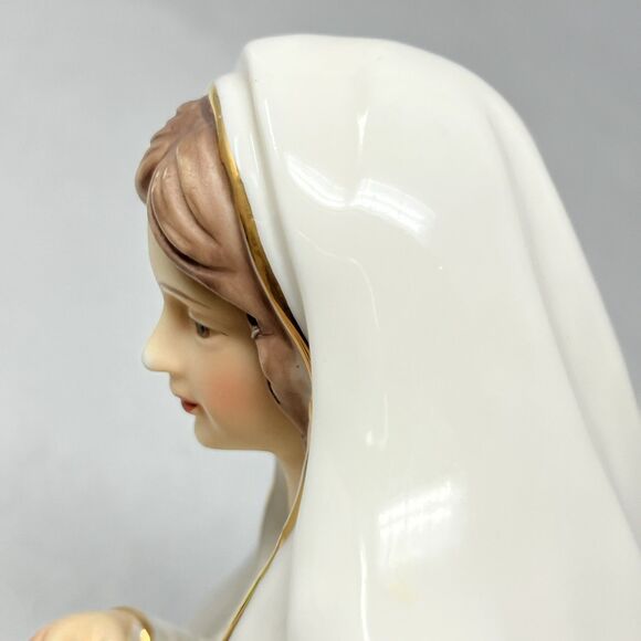 O'Well Porcelain Nativity Mary White with Gold Accents Replacement Large 8” - Picture 9 of 10